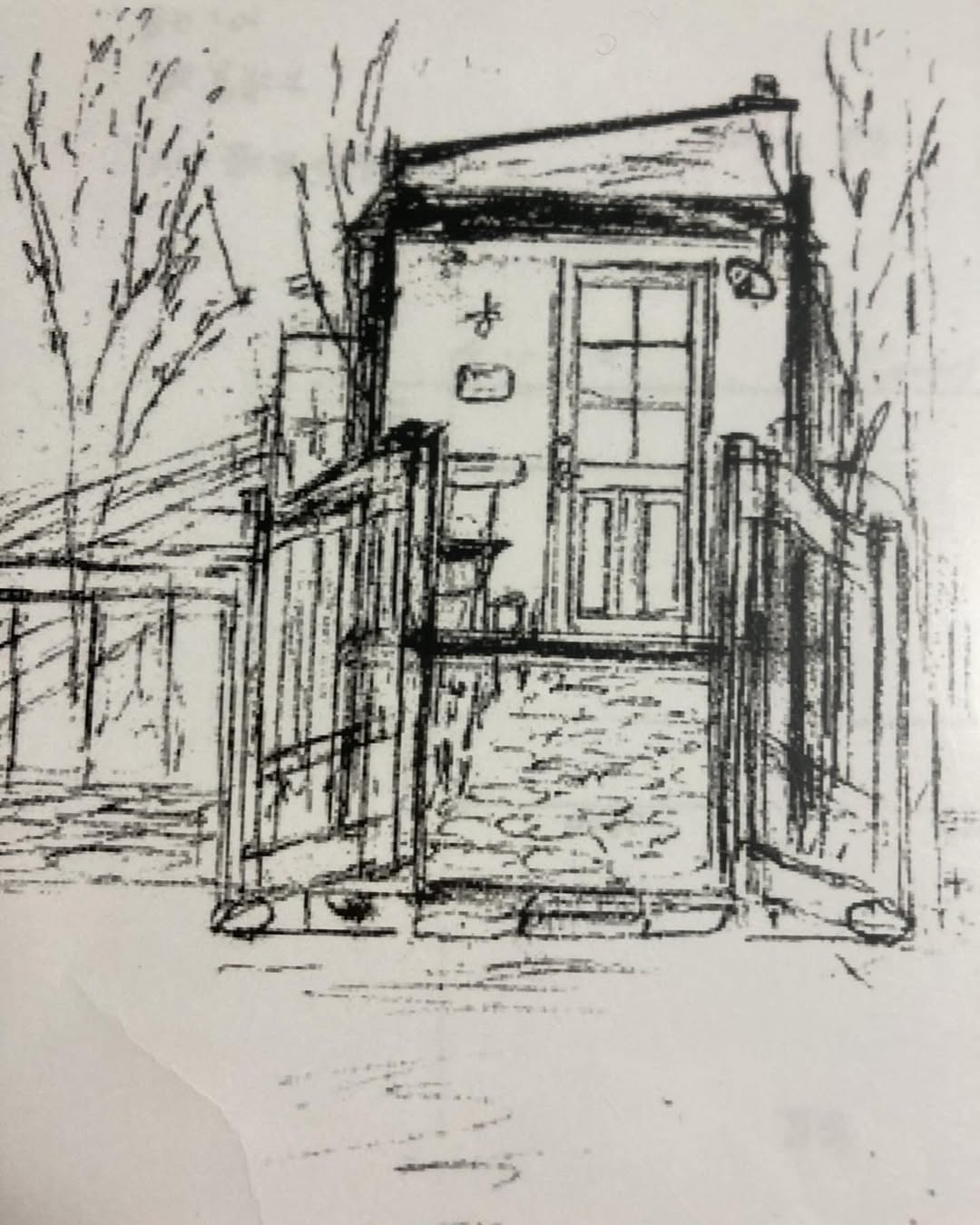 2020年に描いた小さなパン屋の小屋のスケッチ